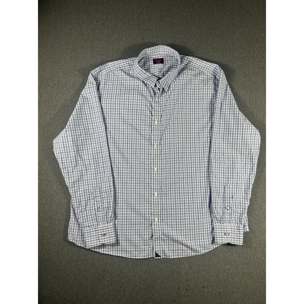 UNTUCKit Men's‎ 3XL Wrinkle Free 100% Cotton Blue White Checkered